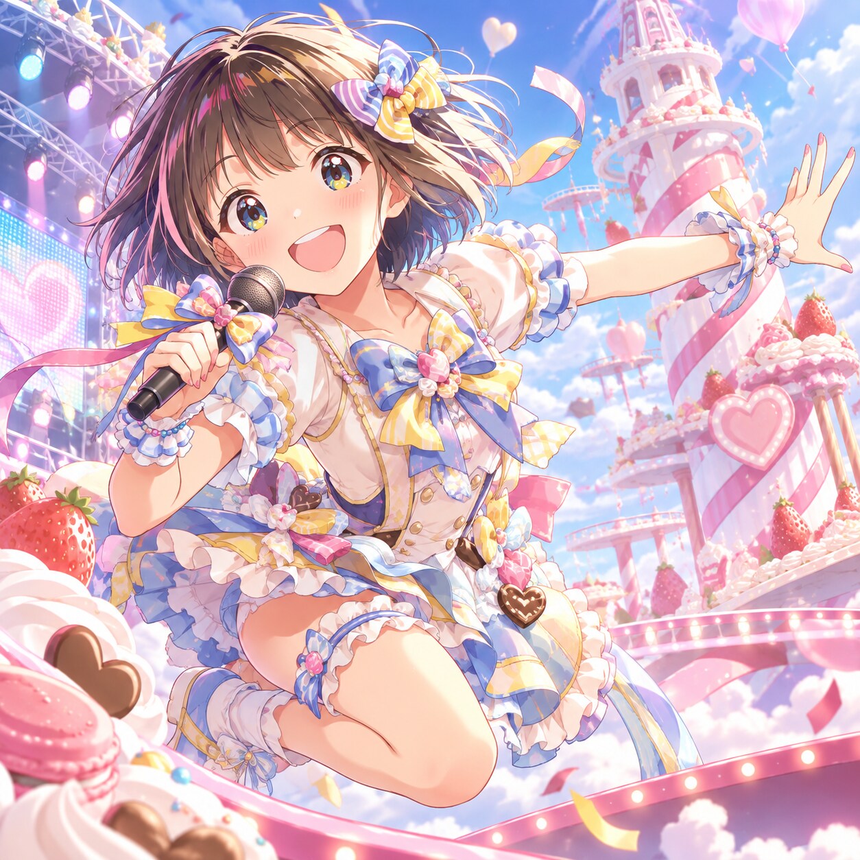 お菓子の塔でライブ（２）３時のアイドル　GPTimages2.5 | の人気AIイラスト・グラビア