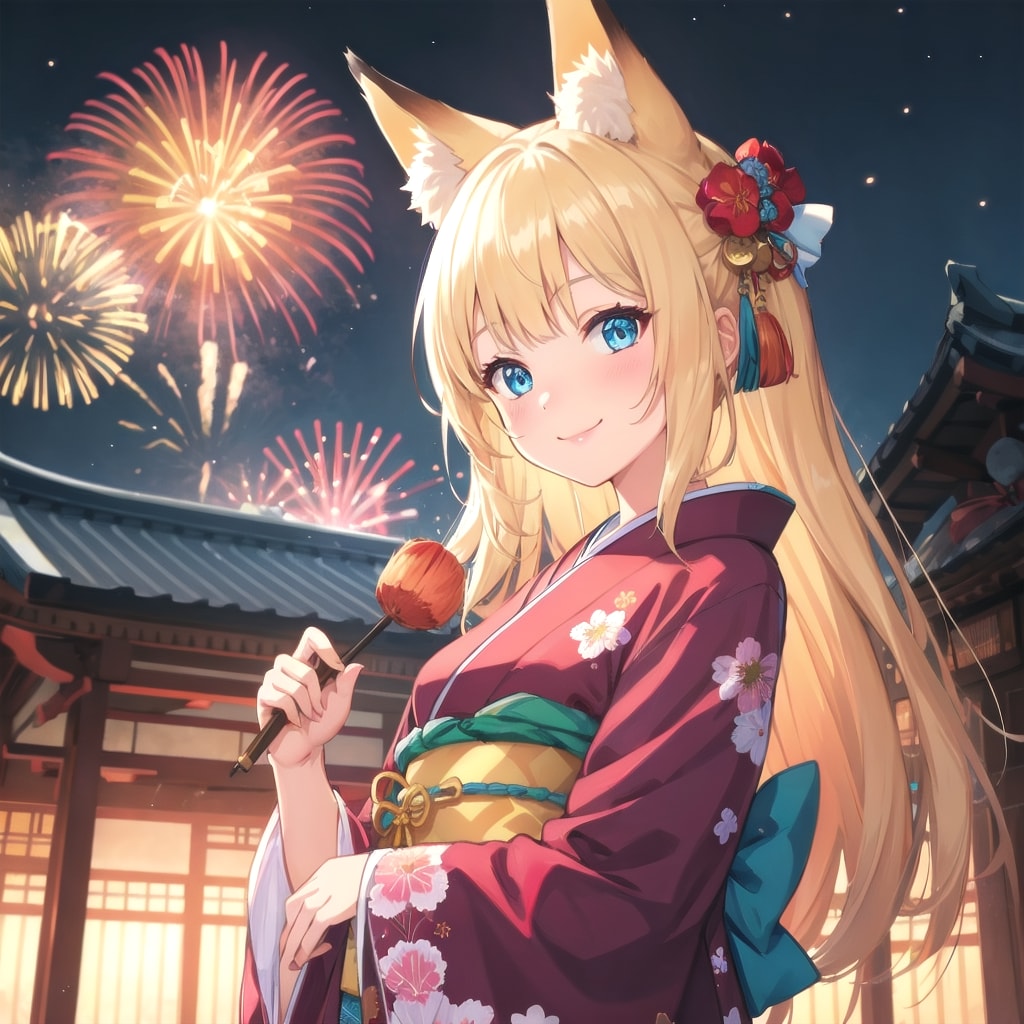 春花火ちちぷいちゃんとりんご飴　弾