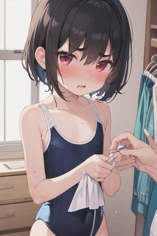 プール上がり、幼馴染みのまゆ子とお着替え