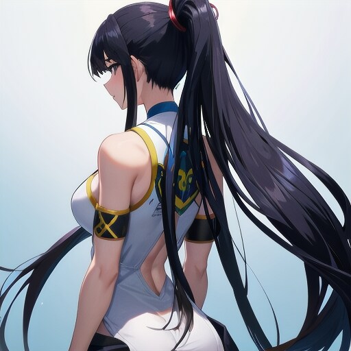 黒髪ポニーテール
