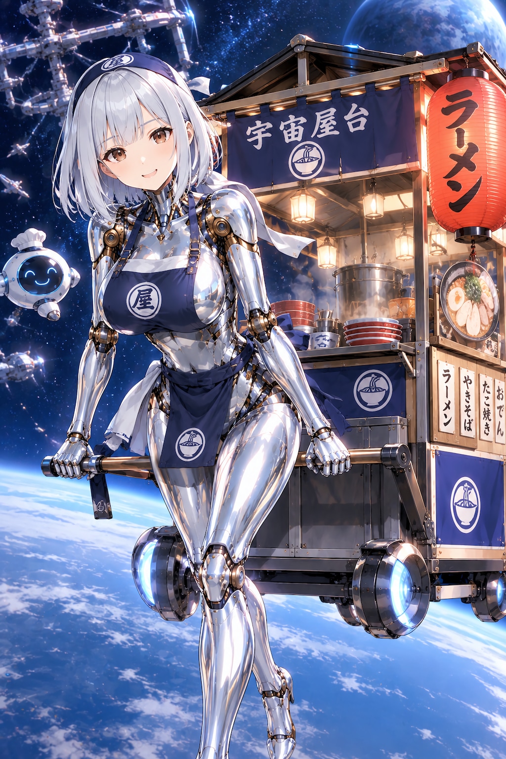 宇宙で屋台を引くセリーナちゃん