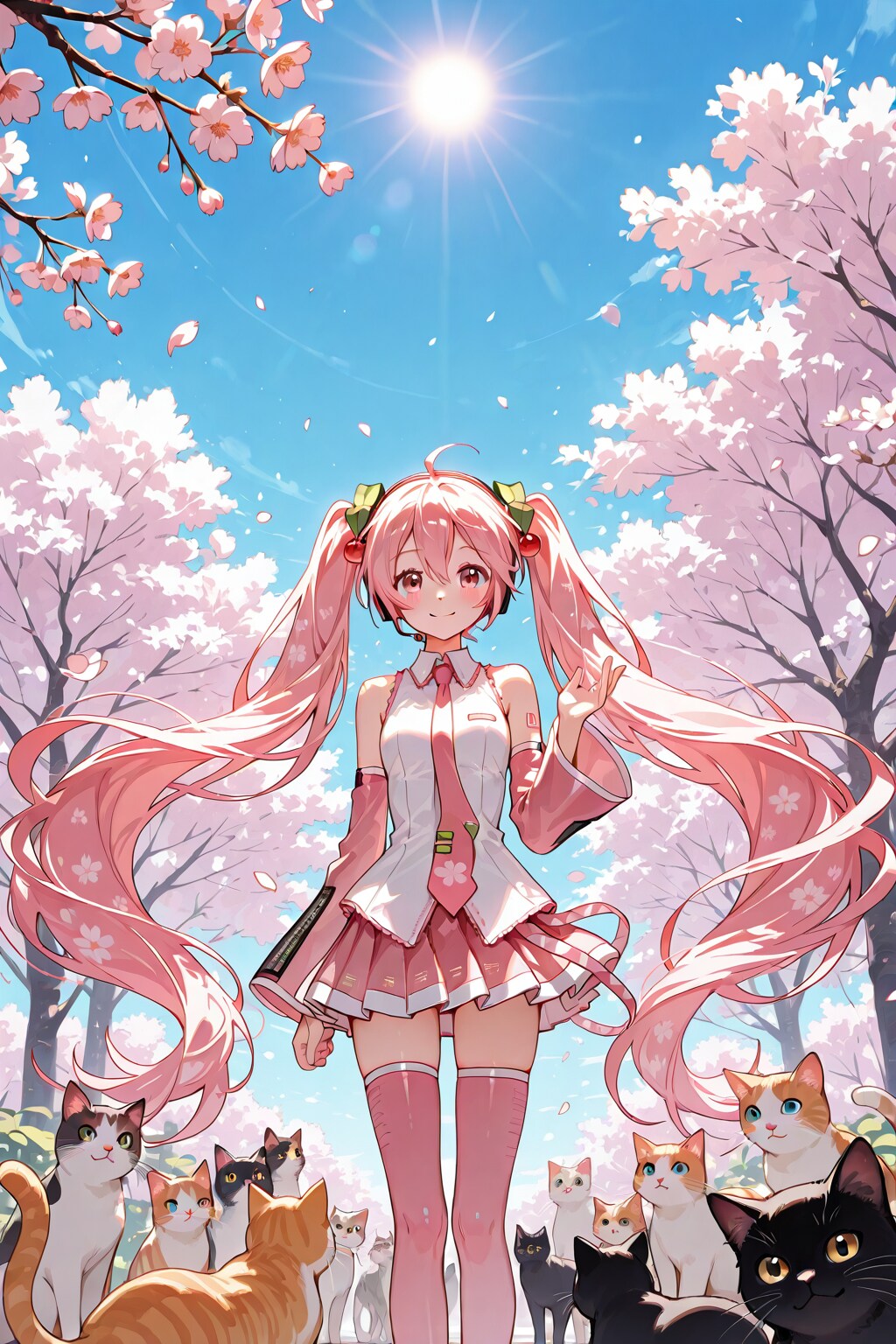 桜ミクと猫