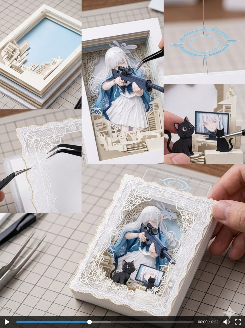ブルーアーカイブ 桐藤ナグサ　アクリルドールフィギュア切り絵図