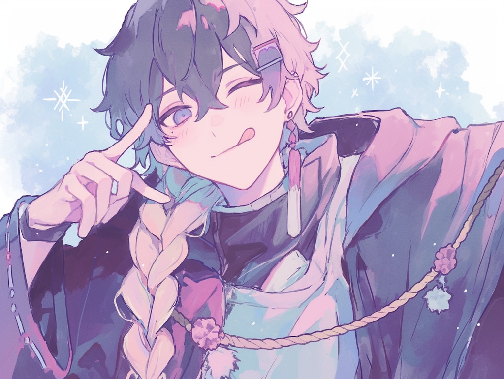 舌出し男たち(横長)