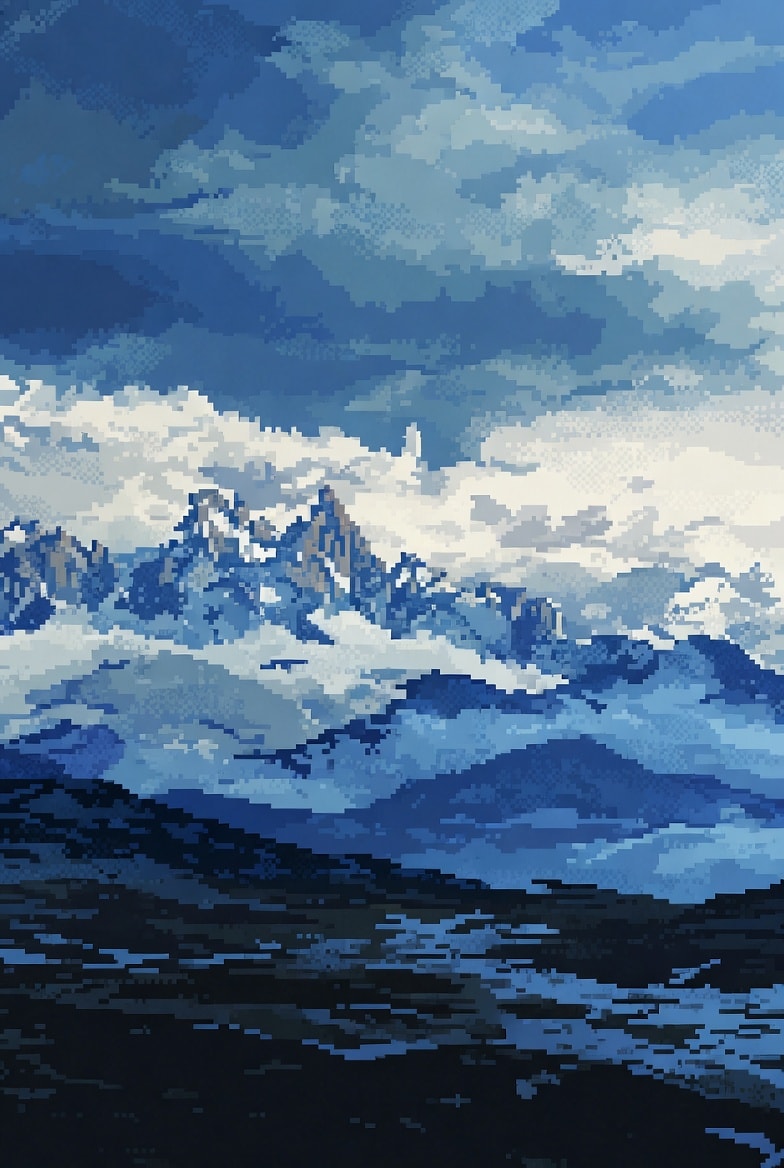 冬の峰々を臨む | の人気AIイラスト・グラビア