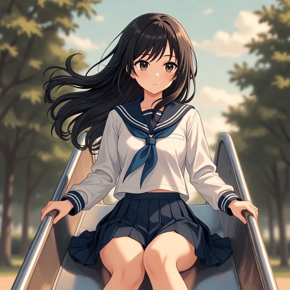 すべり台少女 | の人気AIイラスト・グラビア
