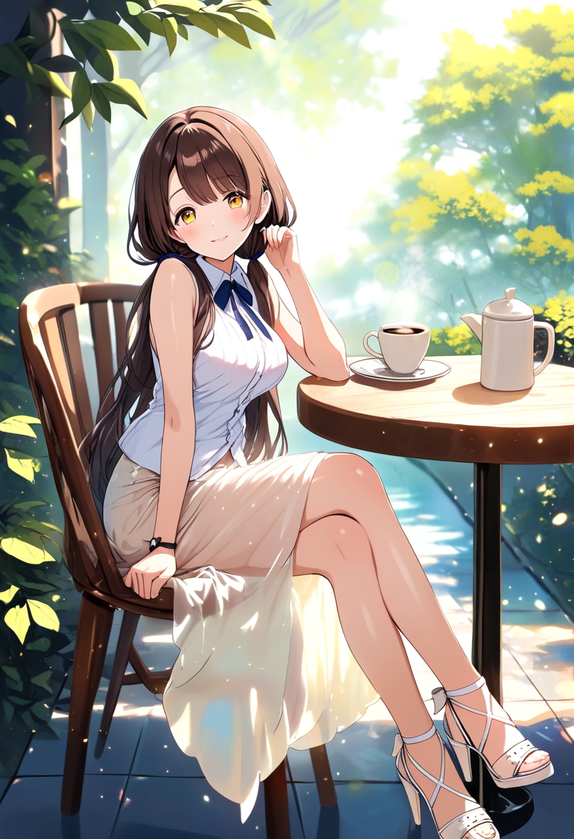 【静流】秘景のカフェデート | の人気AIイラスト・グラビア