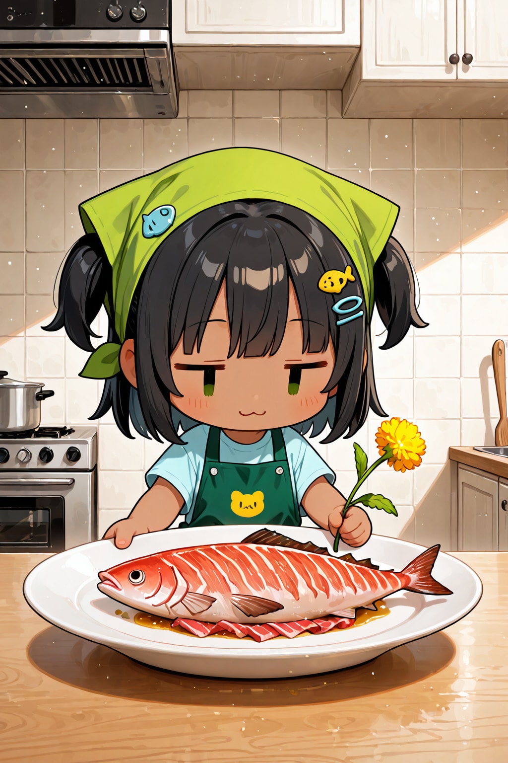 刺身にたんぽぽを贈ります