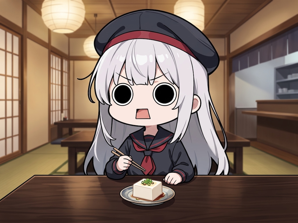 豆腐を頂くえらいこっちゃ嬢