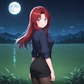 後ろを振り返るローズ（Animaテスト2） 2枚目