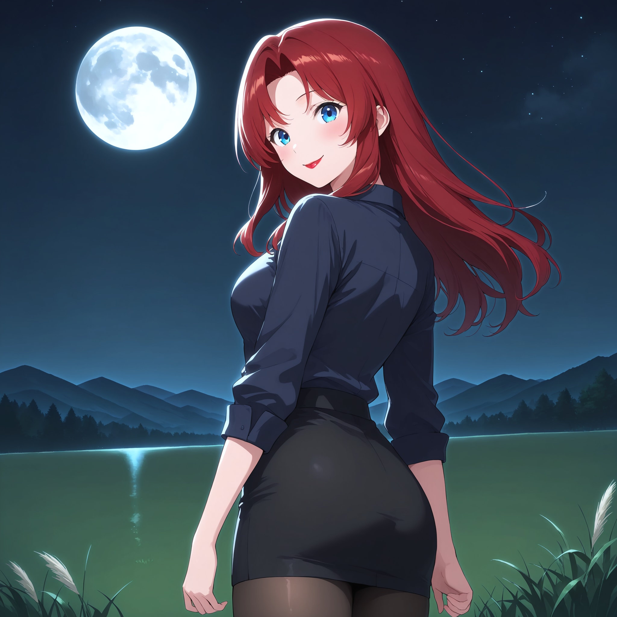 後ろを振り返るローズ（Animaテスト2）