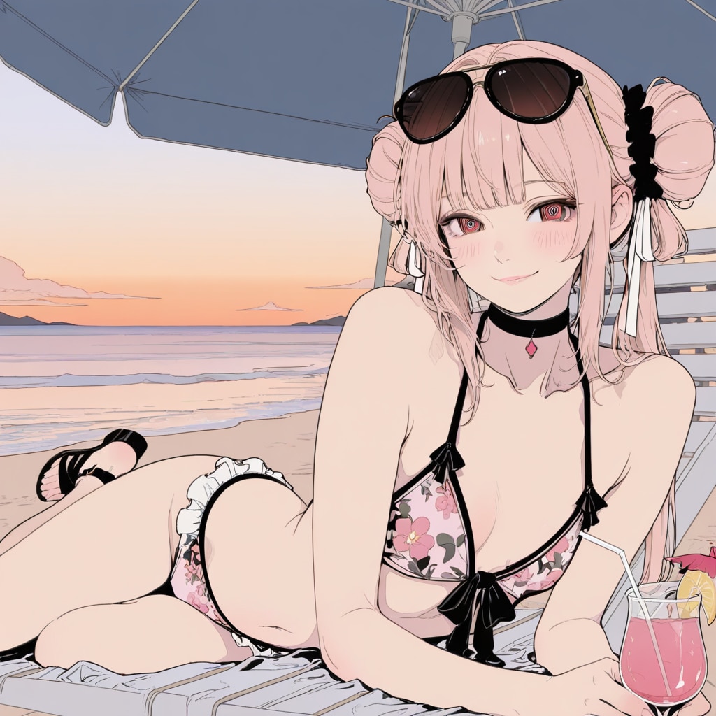 ビーチにて