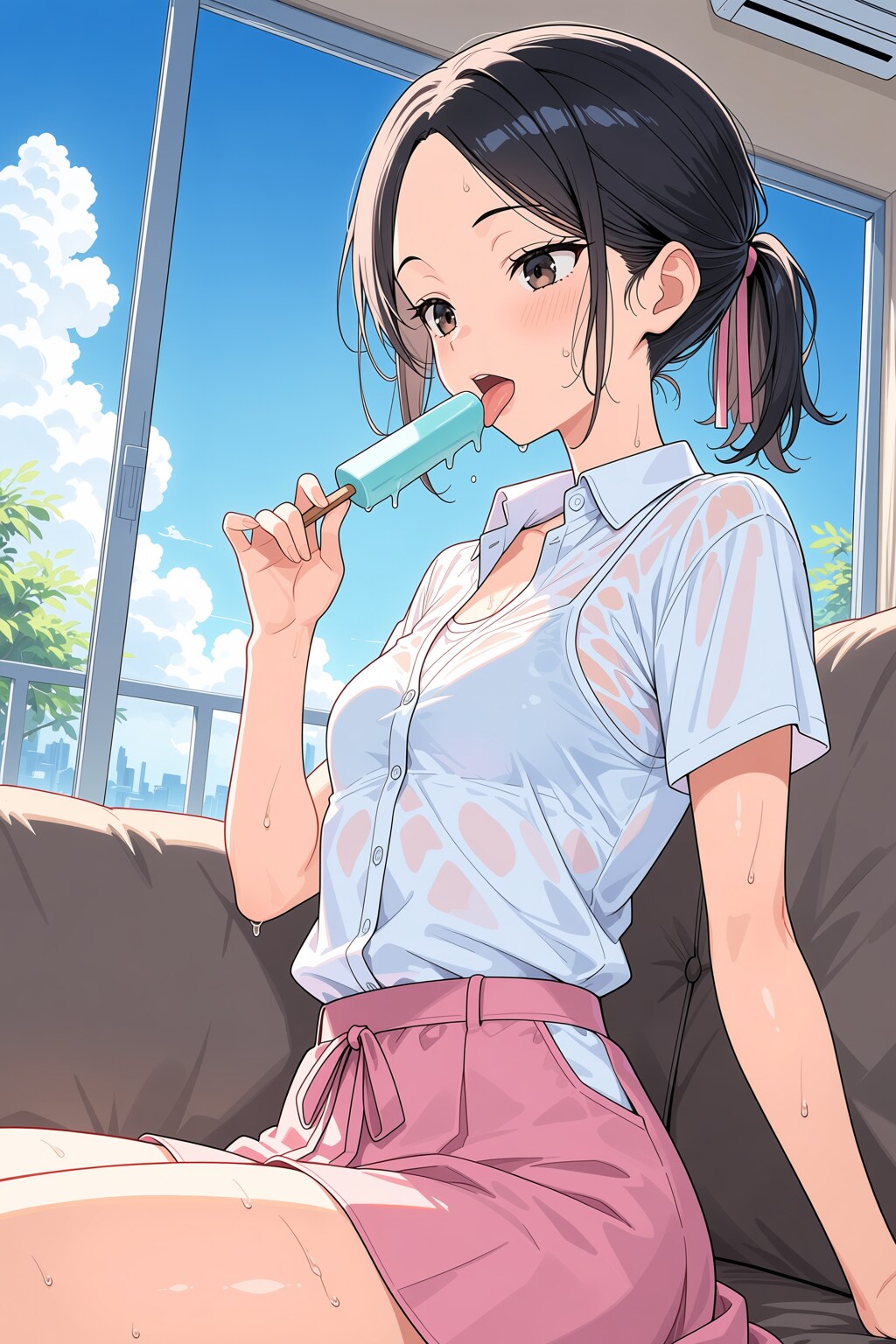 桃花と夏の日