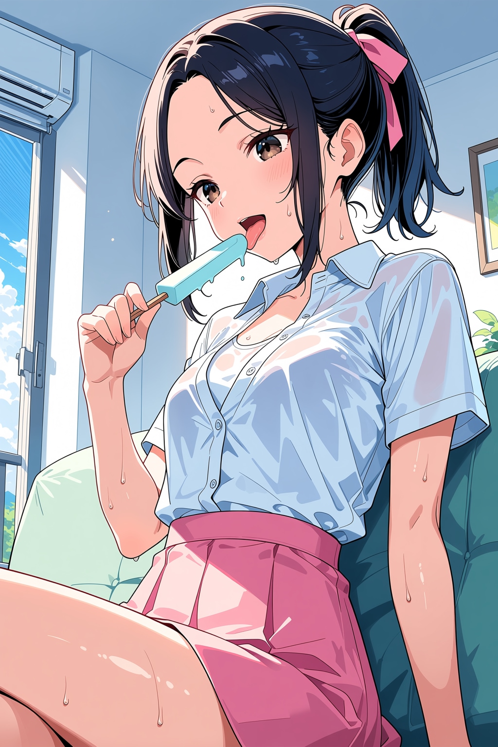 桃花と夏の日