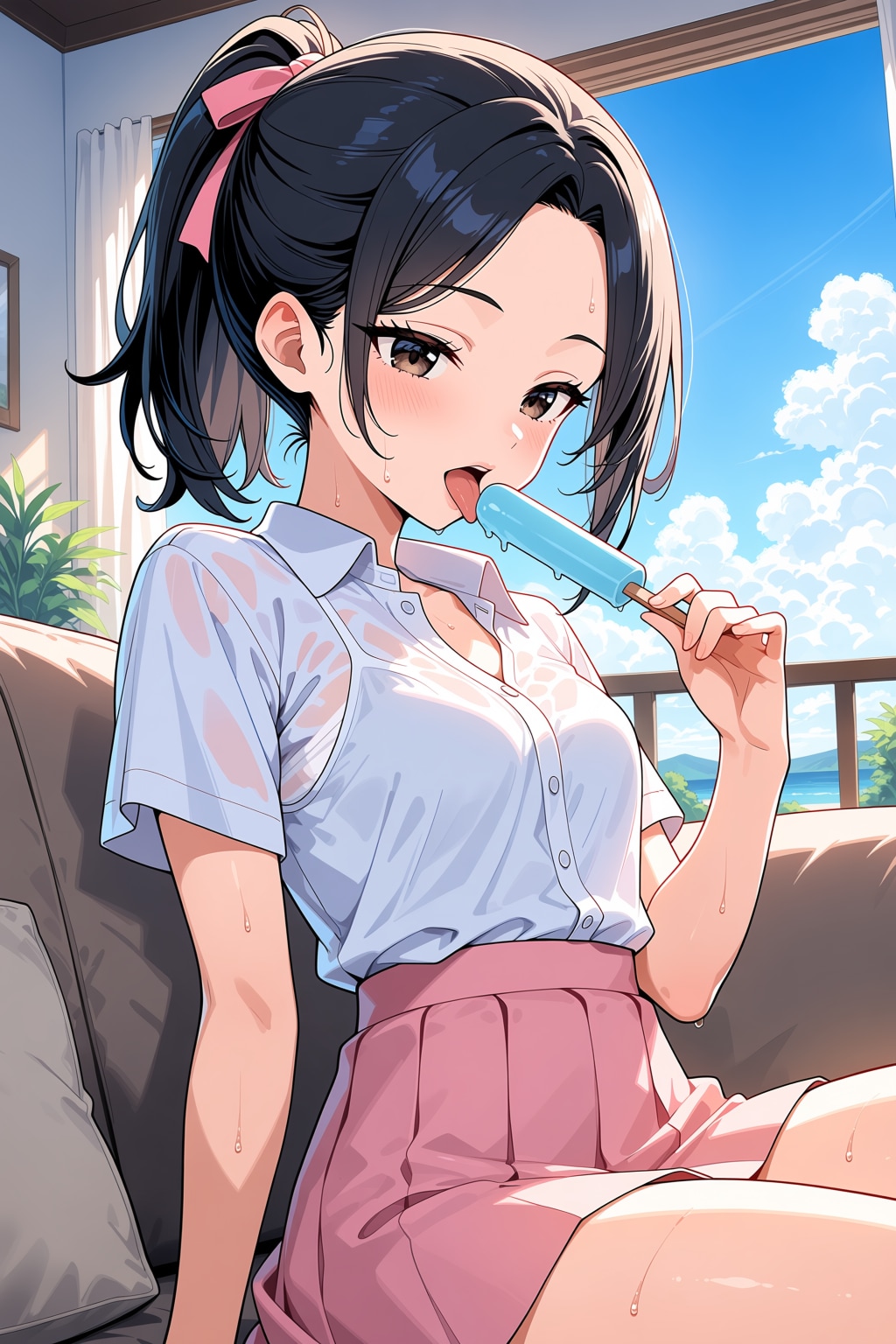 桃花と夏の日