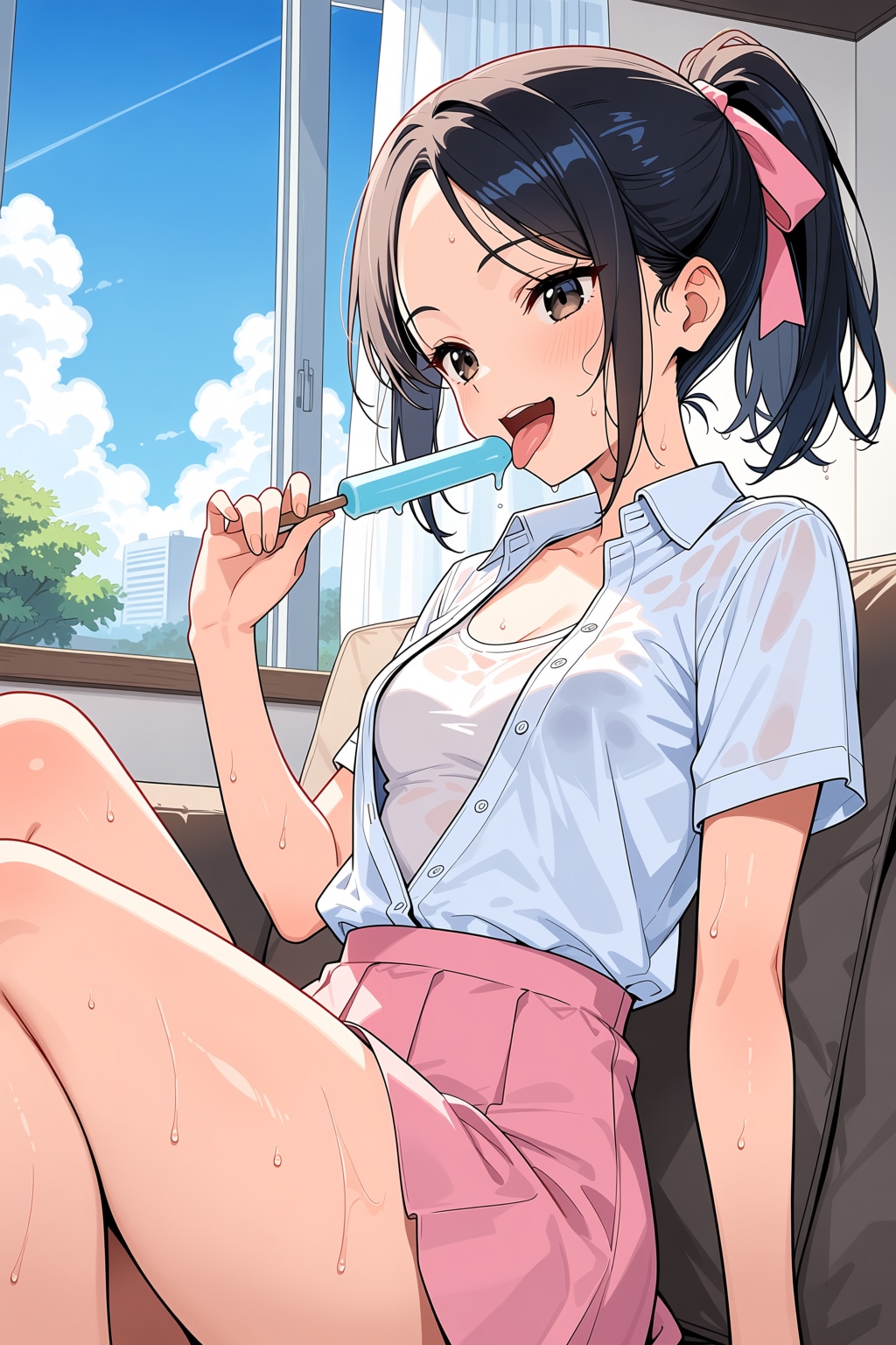 桃花と夏の日