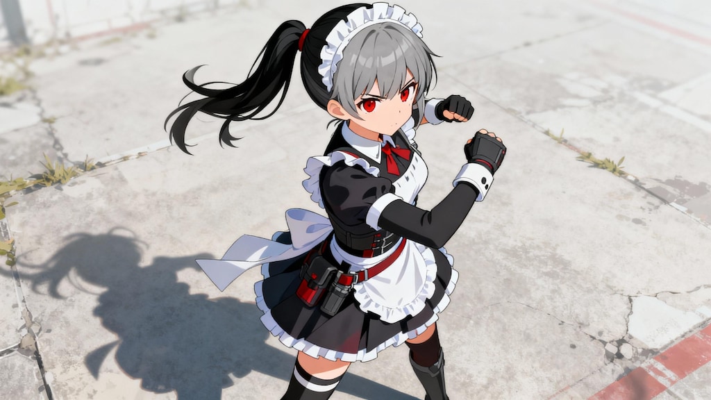 闘うメイドさん　#Seedream