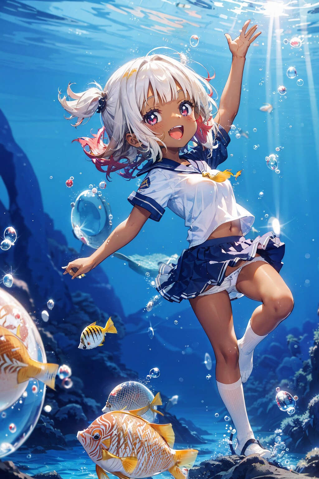 南の海でダイビング