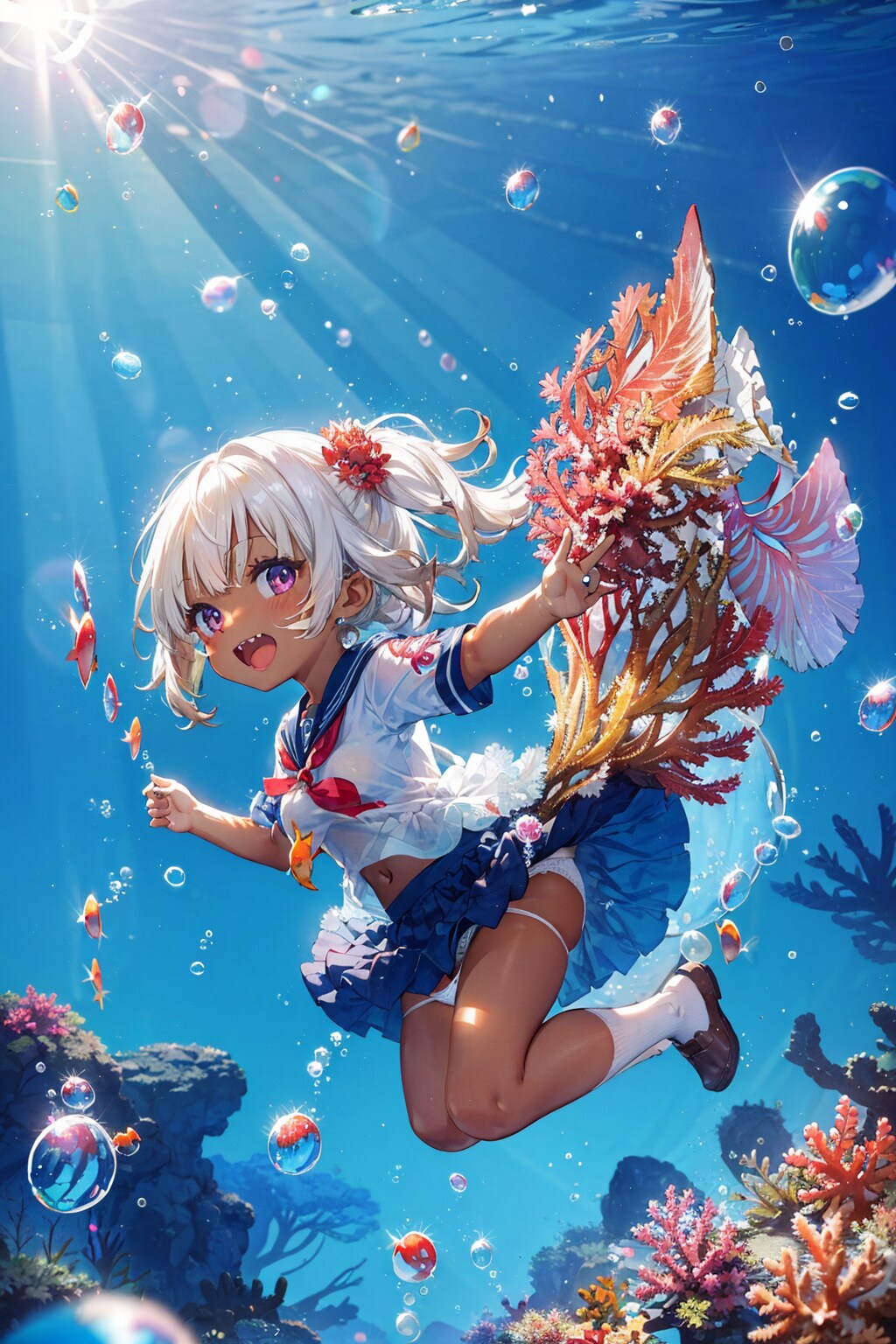 南の海でダイビング