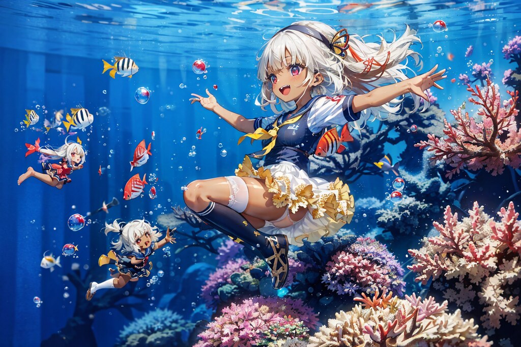 南の海でダイビング