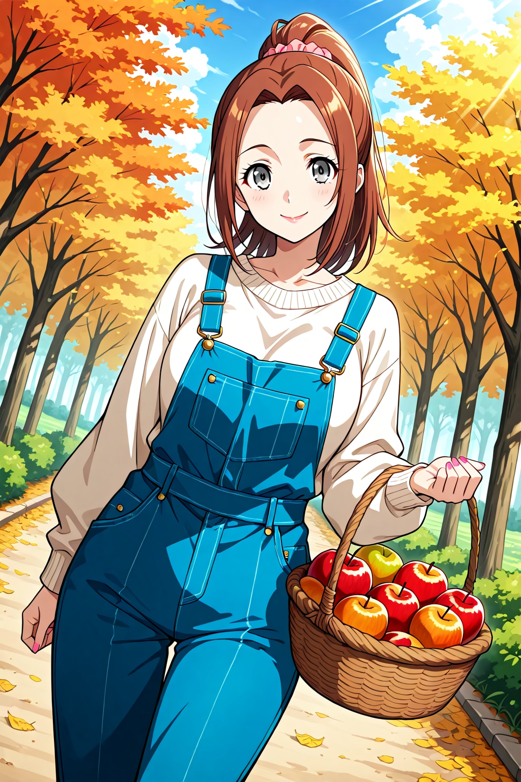 オーバーオールの女の子