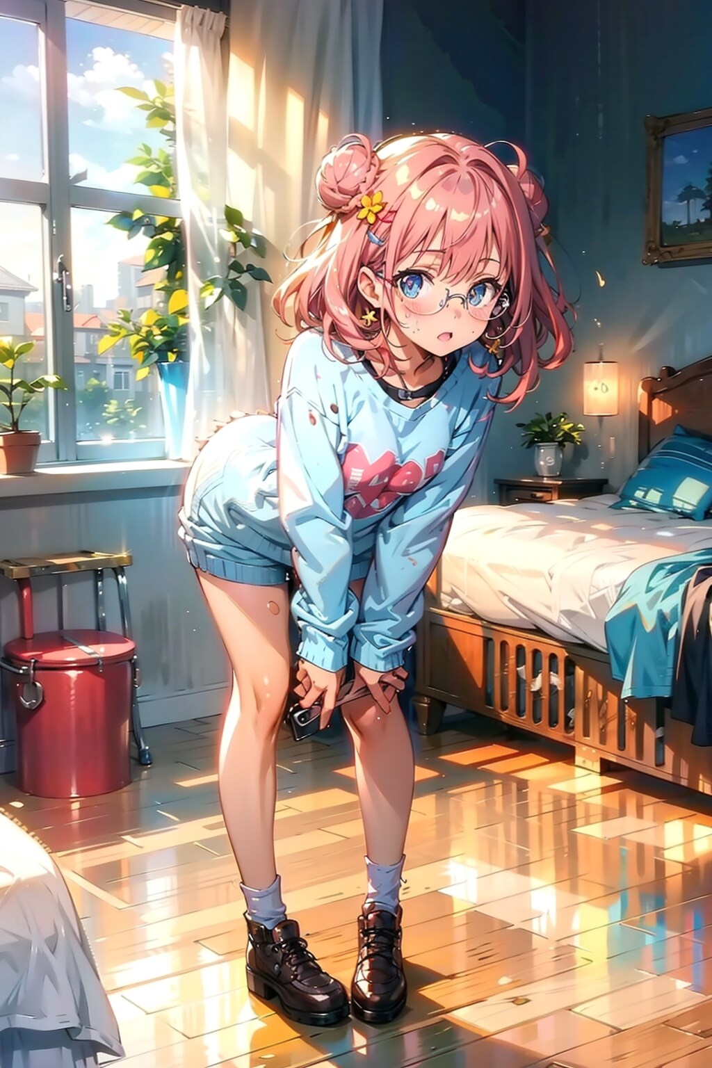 私からだ硬くて、後ろから押してくんない？