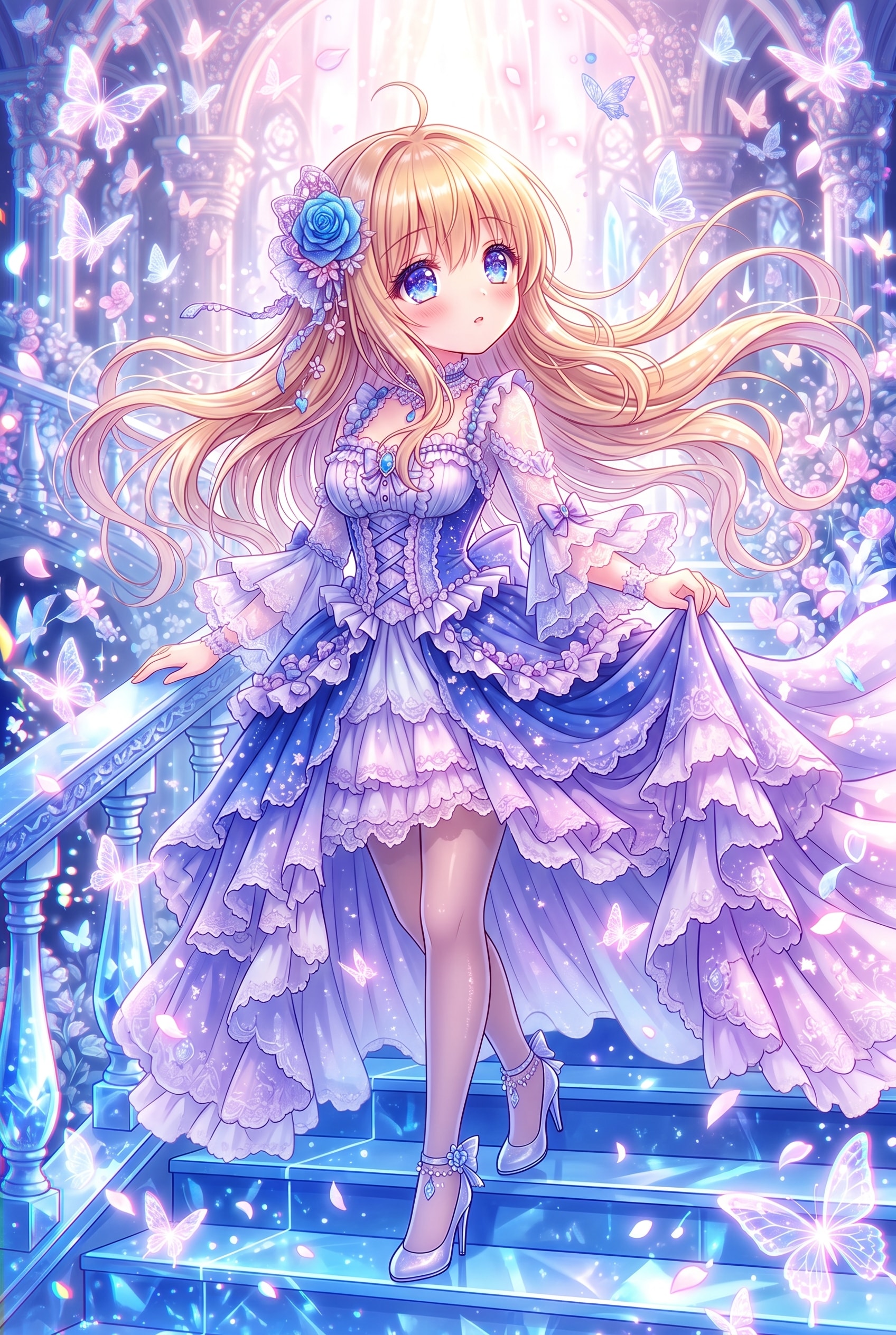 蒼蝶の階を昇る夢姫
