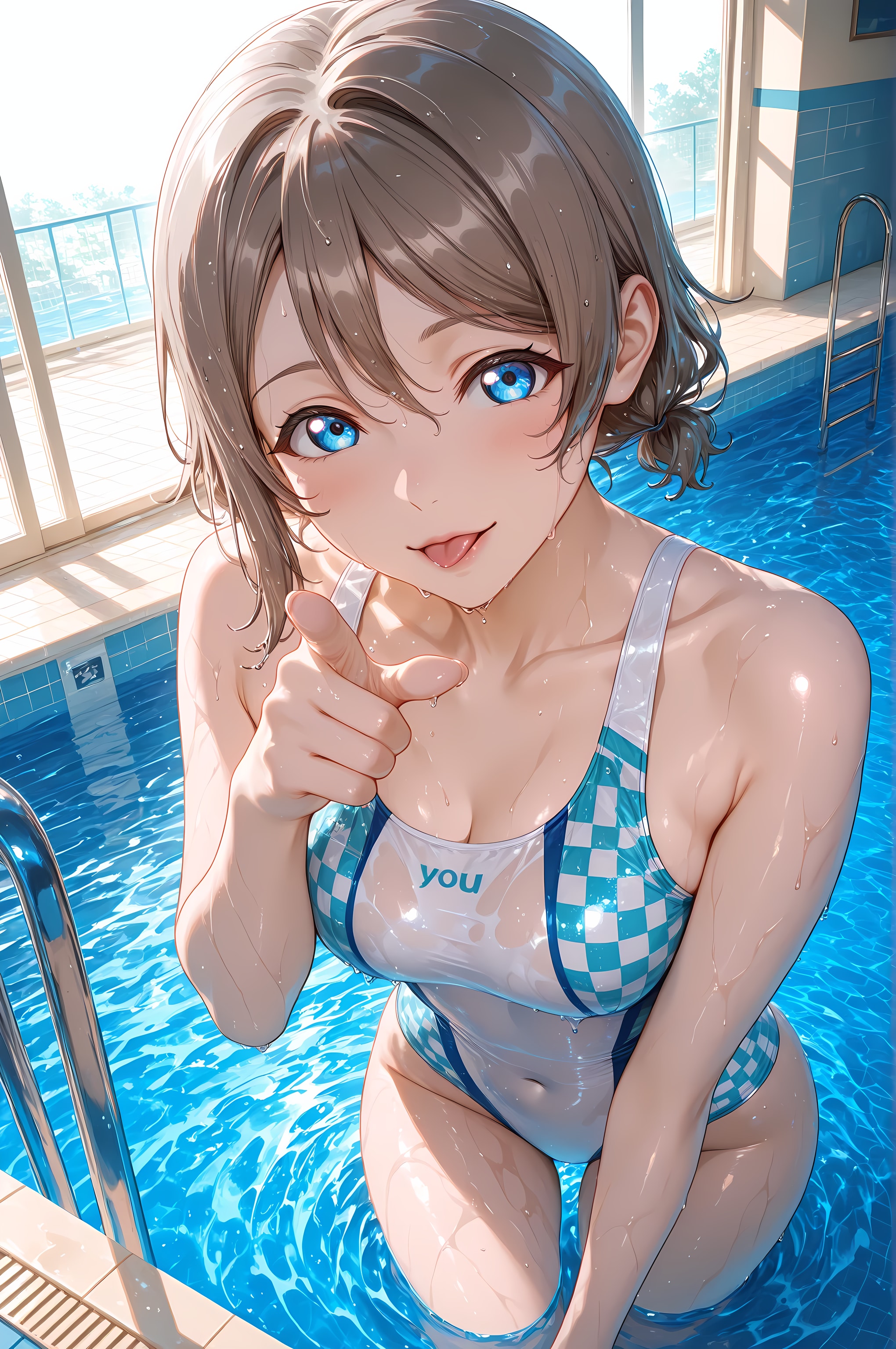 あ～またサボってる / プールトレーニング中のアイドルさん