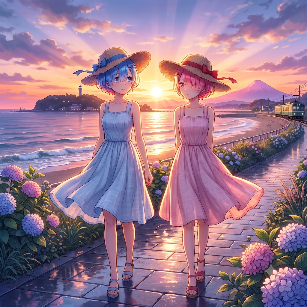夕暮れ湘南サンセットロード
