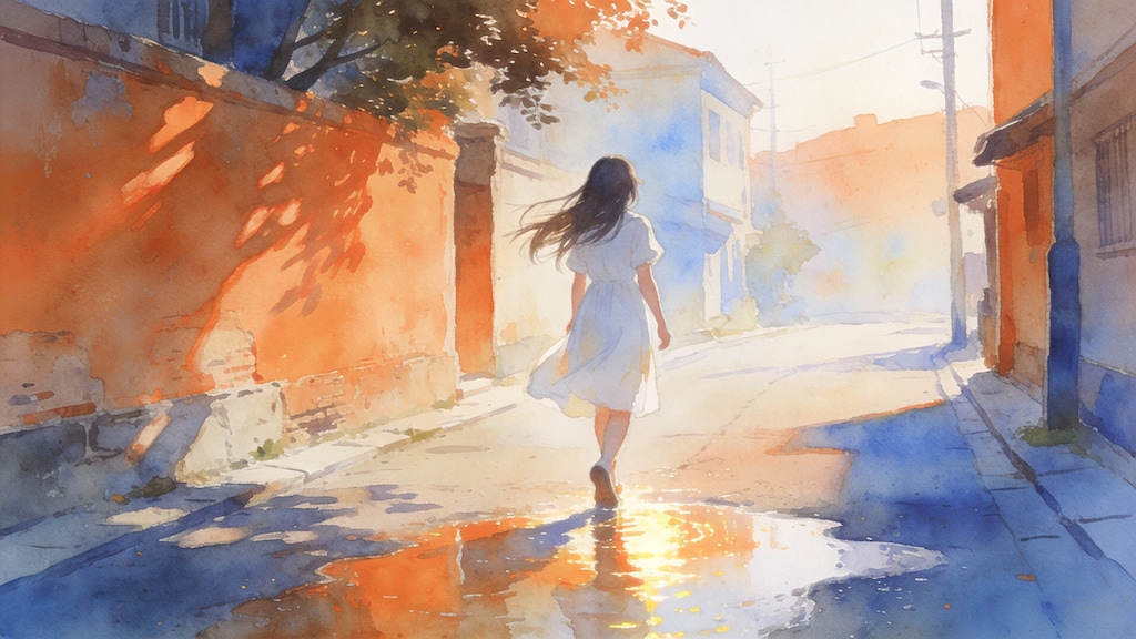 街と水たまり、少女256