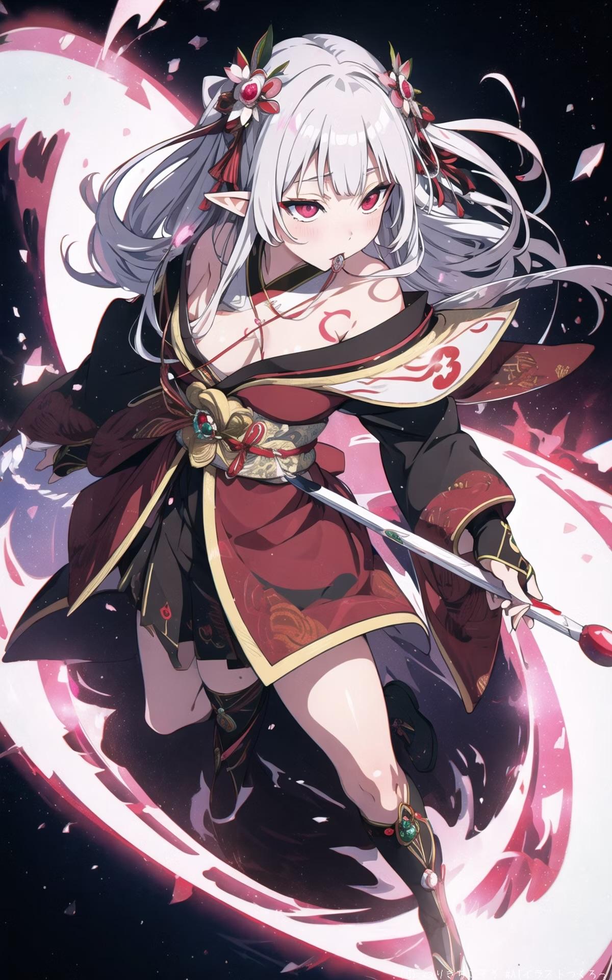 戦う美しきエルフ