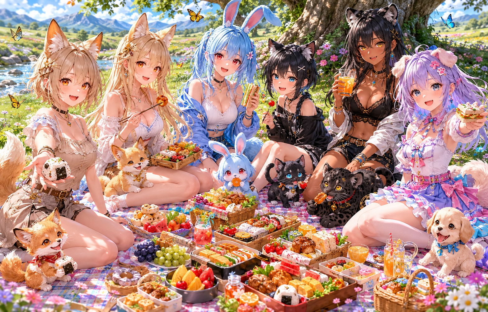 分霊と一緒にみんなでピクニック