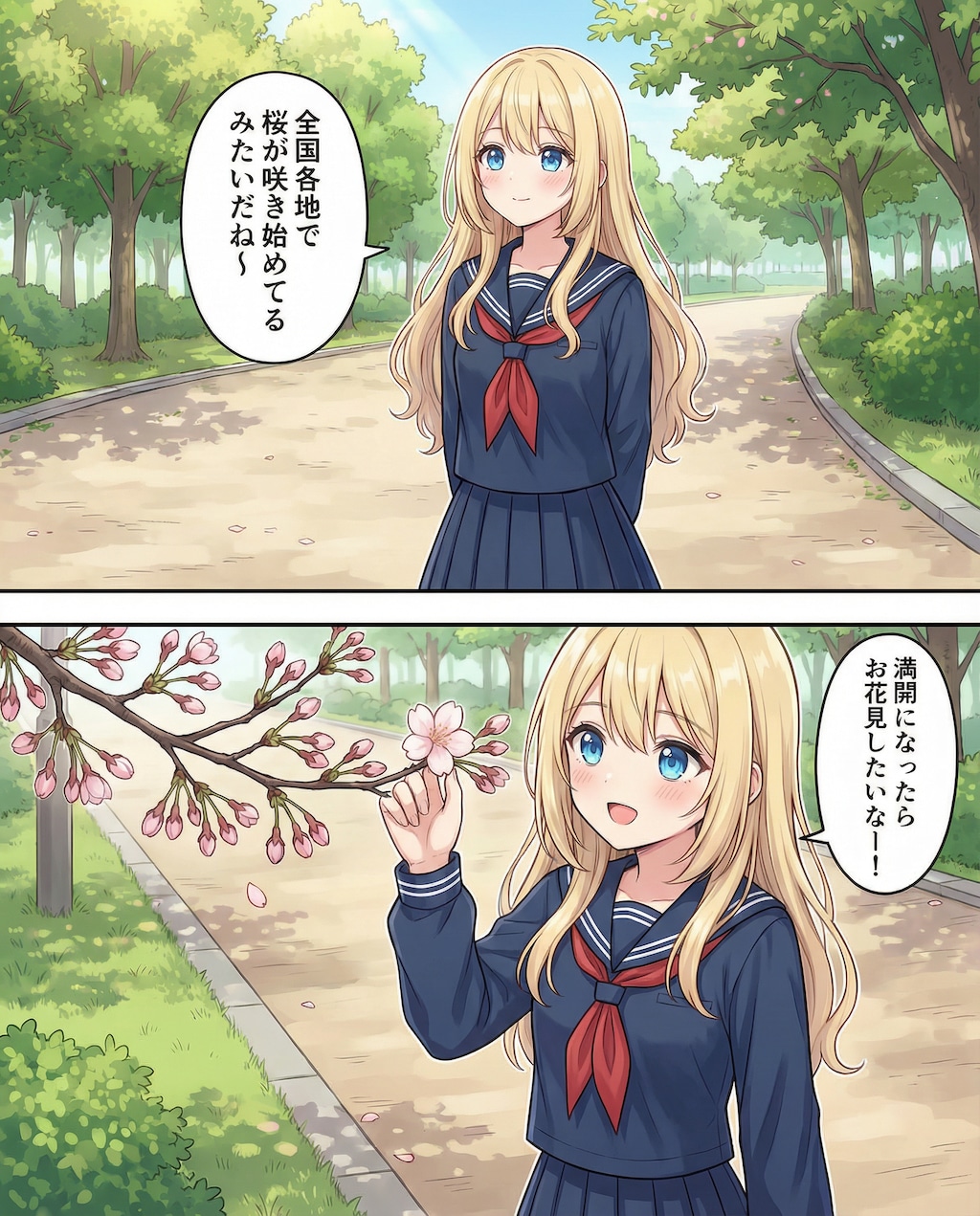 桜が咲き始めた