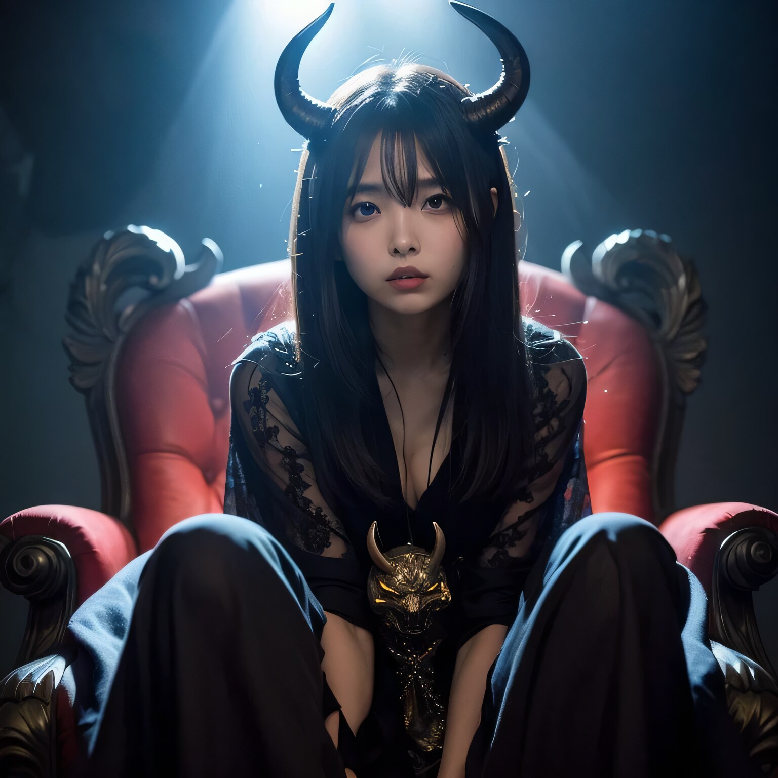 黒髪ロングの悪魔召喚３ | の人気AIイラスト・グラビア