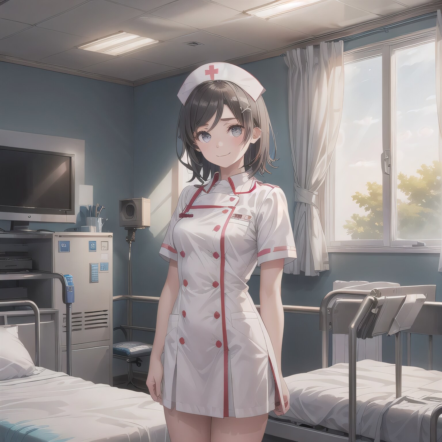 黒髪ボブで白衣の少女１１ | の人気AIイラスト・グラビア