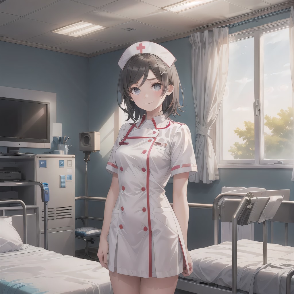 黒髪ボブで白衣の少女１１