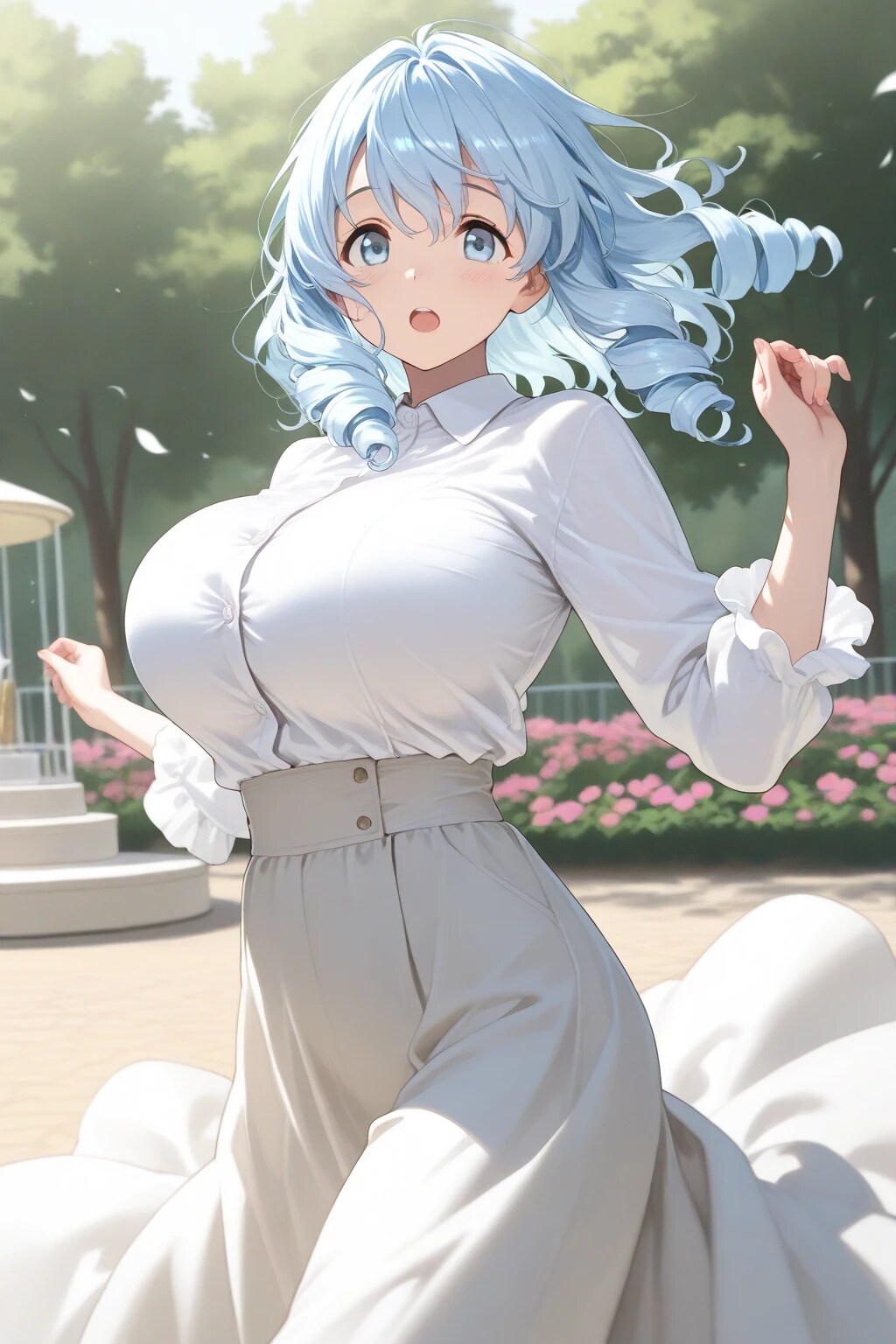 ロングスカートでダンス