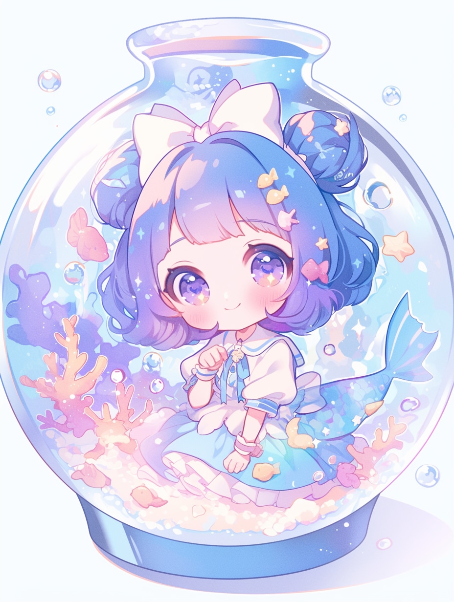 「瓶詰の少女」蒼48 | の人気AIイラスト・グラビア