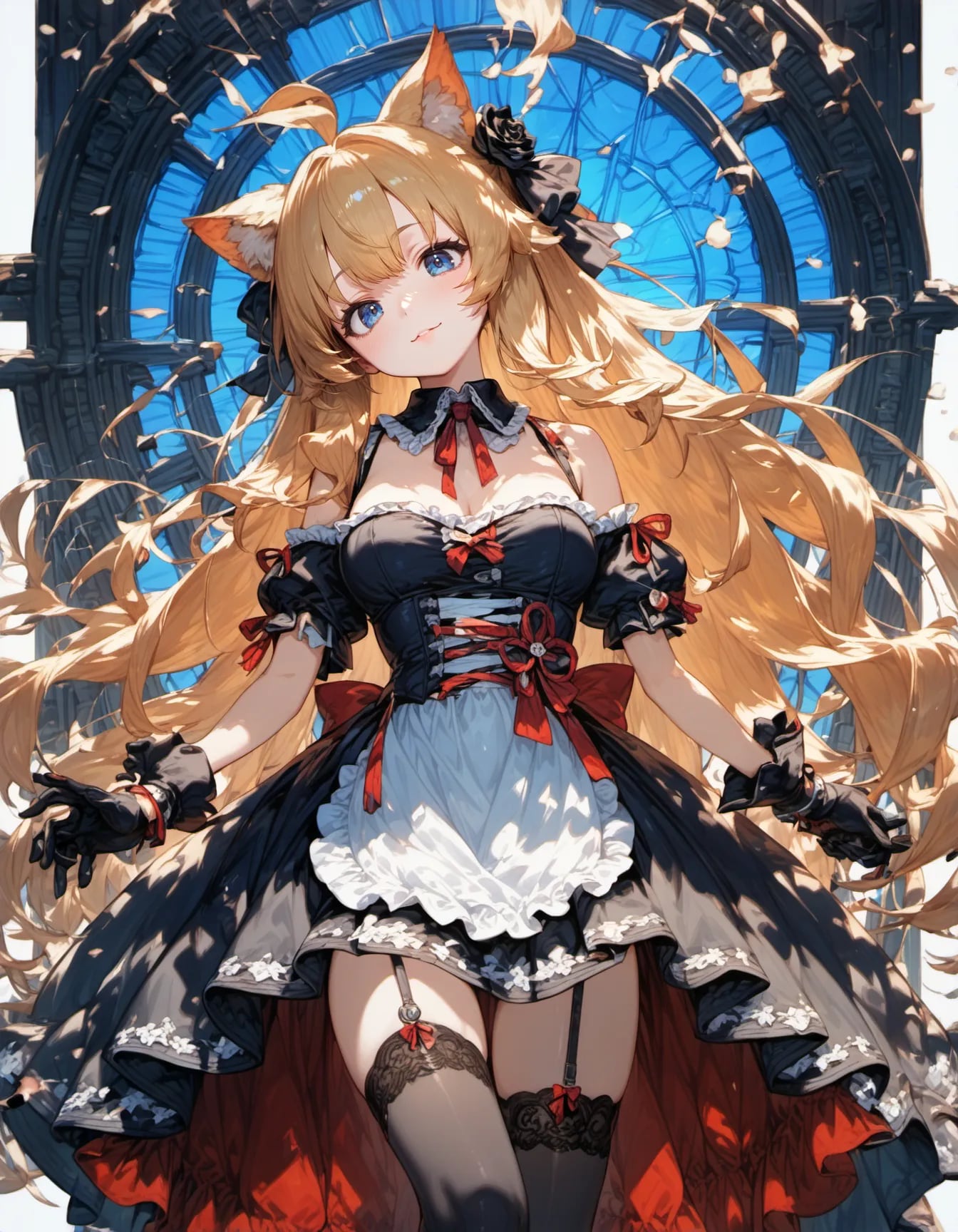 Petals Beneath the Azure Rose | の人気AIイラスト・グラビア