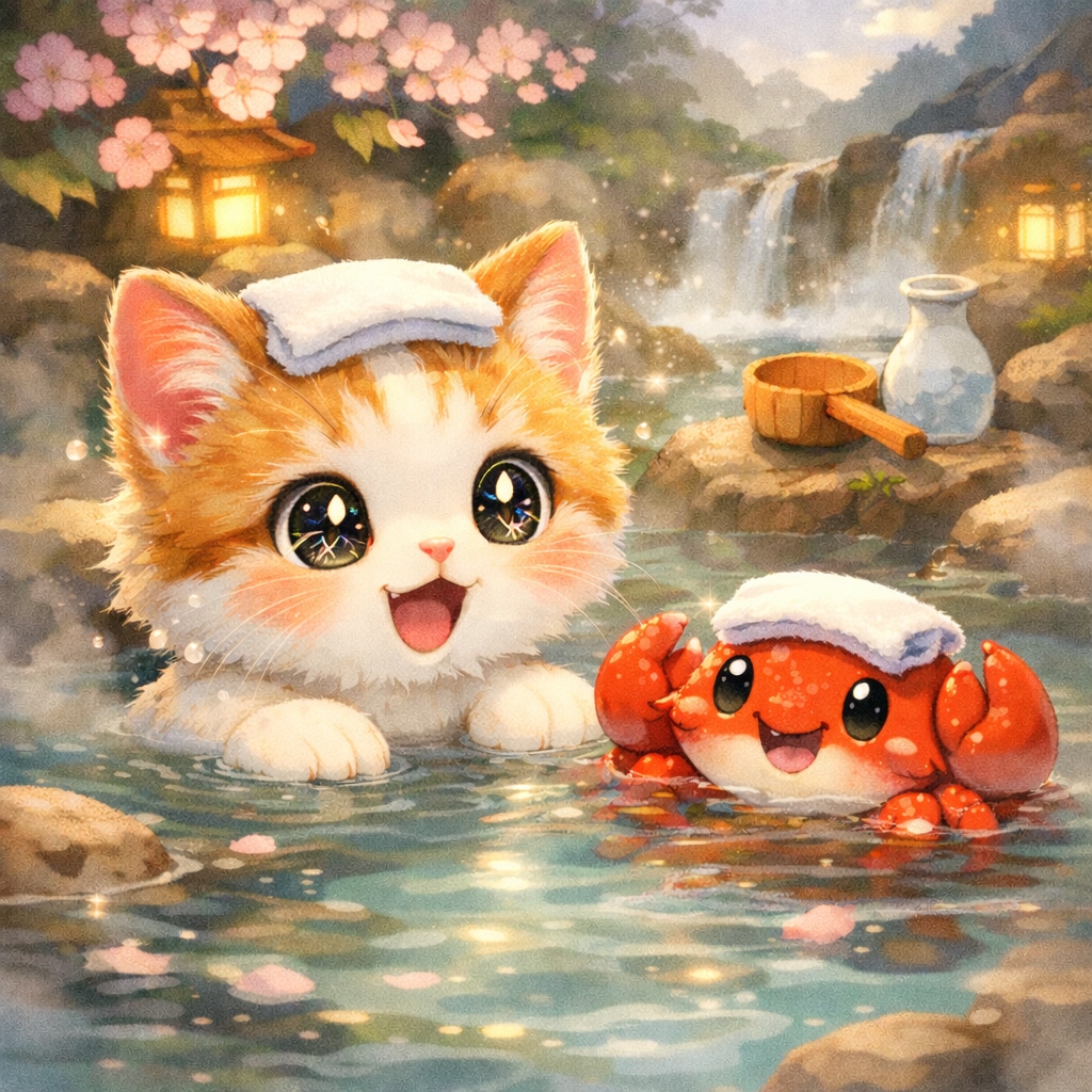 おんせんにはいるんだな♨️ | の人気AIイラスト・グラビア