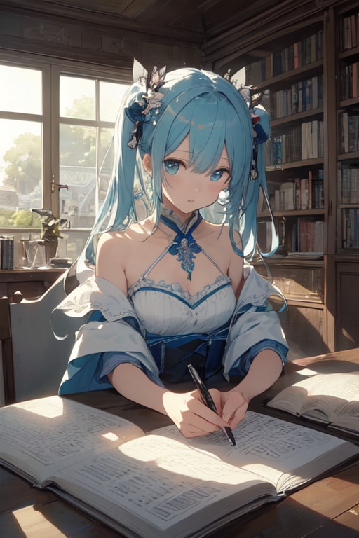 初音ミク　読書 | の人気AIイラスト・グラビア