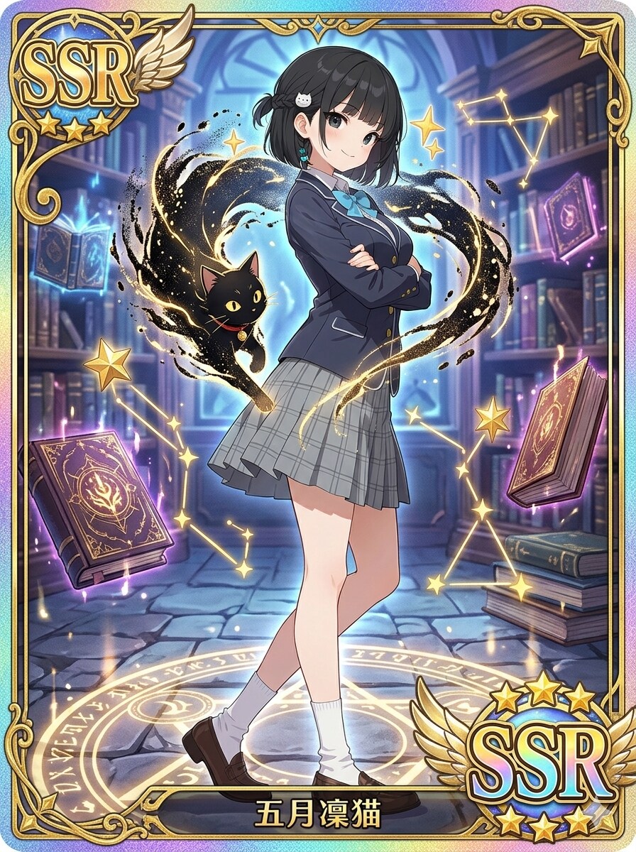 SSRの凜猫ちゃんと黒猫 | の人気AIイラスト・グラビア