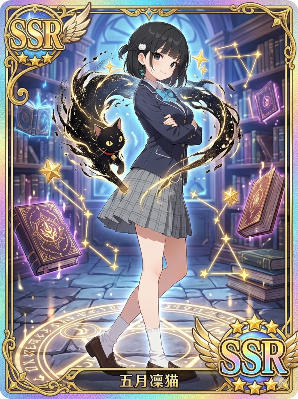 SSRの凜猫ちゃんと黒猫