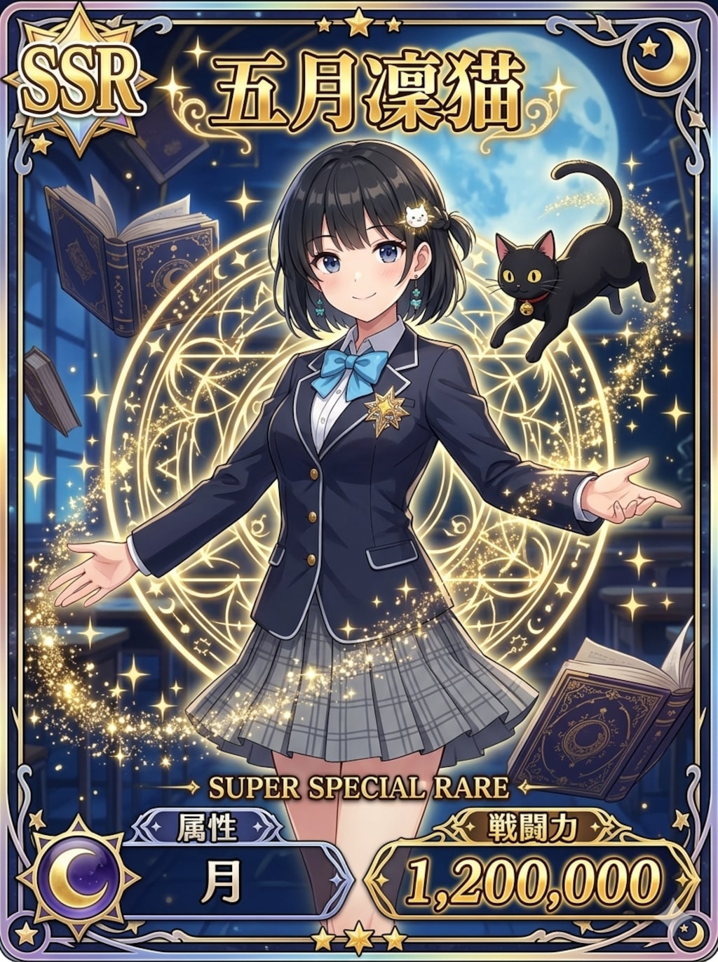 SSRの凜猫ちゃんと黒猫