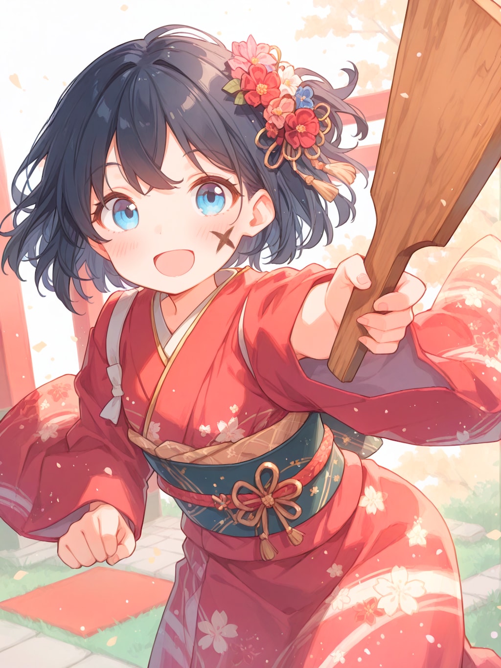 新春ハツラツ羽子板娘