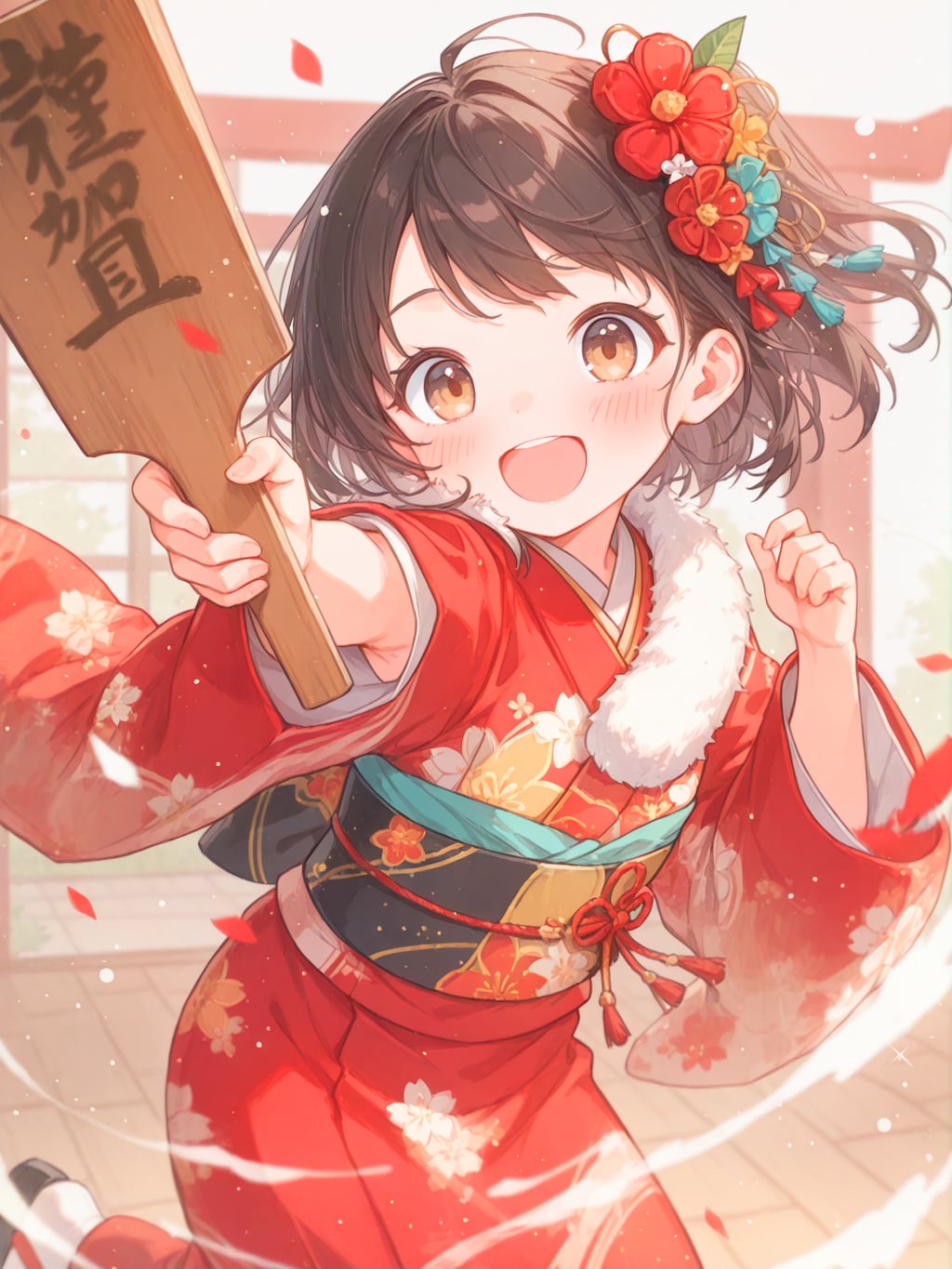 新春ハツラツ羽子板娘