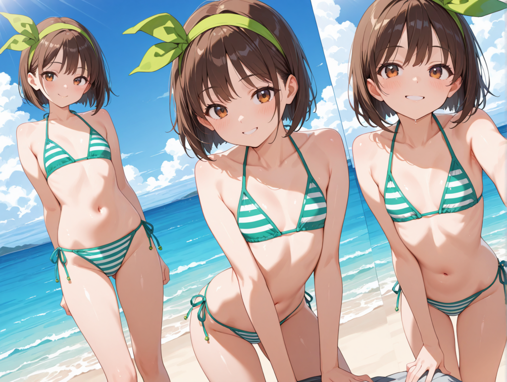 メロンの水着@海