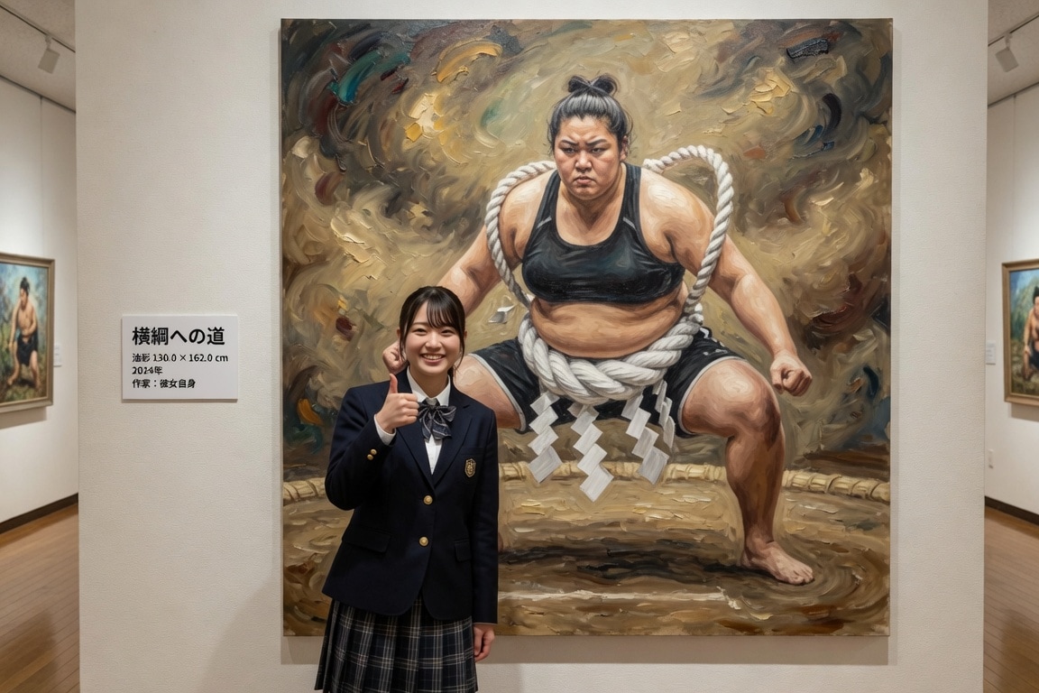 題して土俵入り。