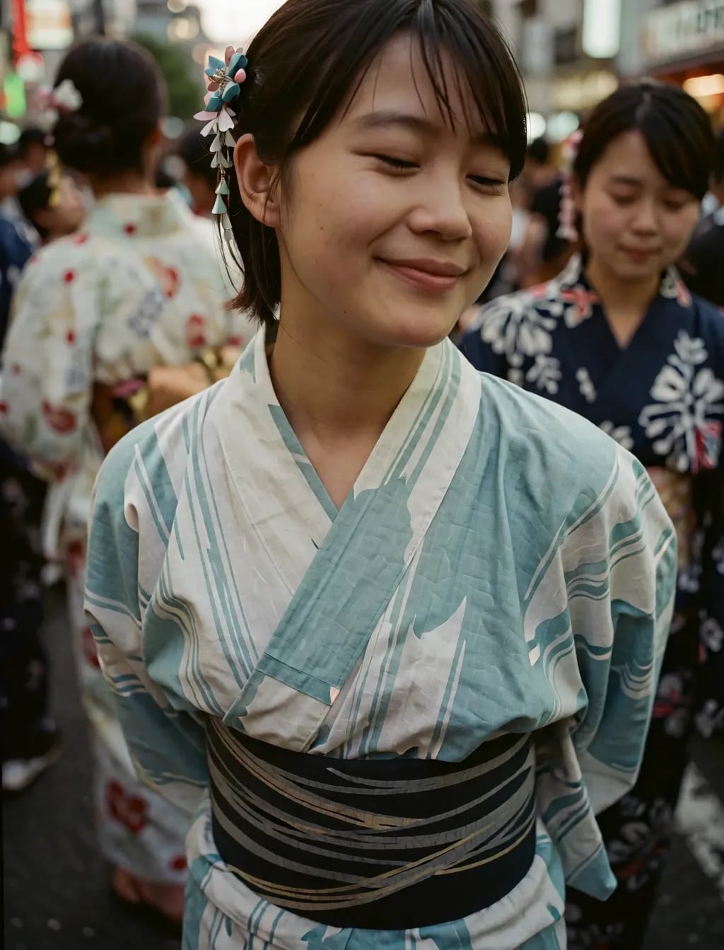 普通の子の浴衣