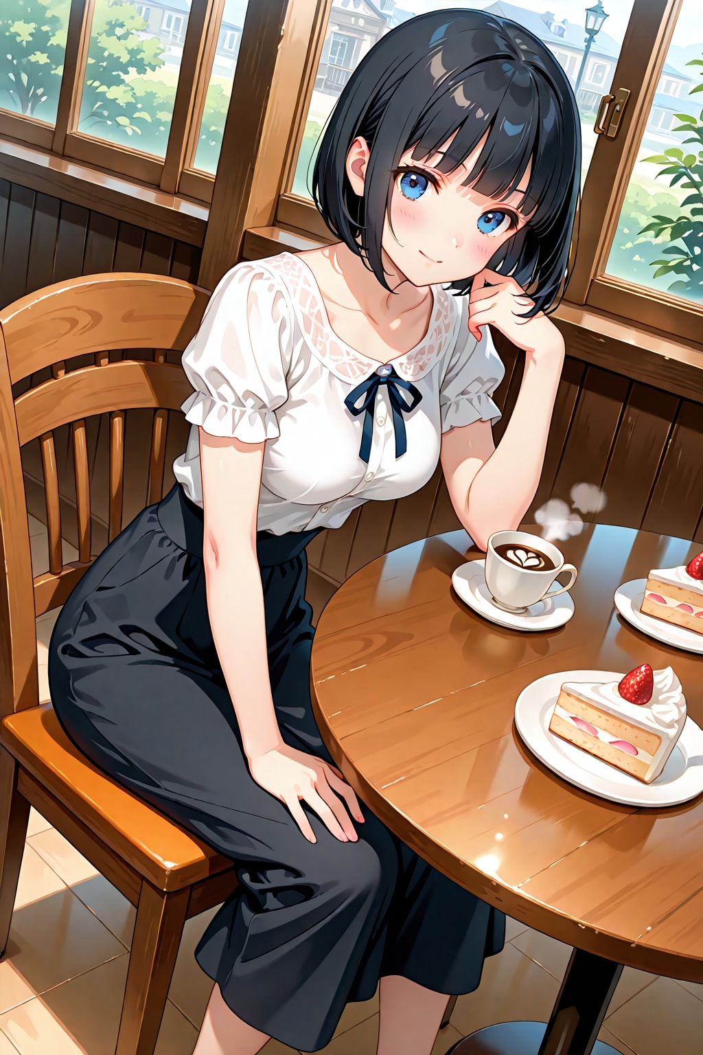 ロングスカート愛好家さん所の黒髪栞さん